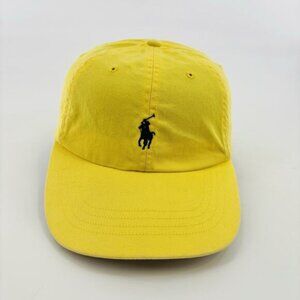 Polo Ralph Lauren Hat Cap Strap Back One Size Yellow Dad Embroidered Pony Preppy